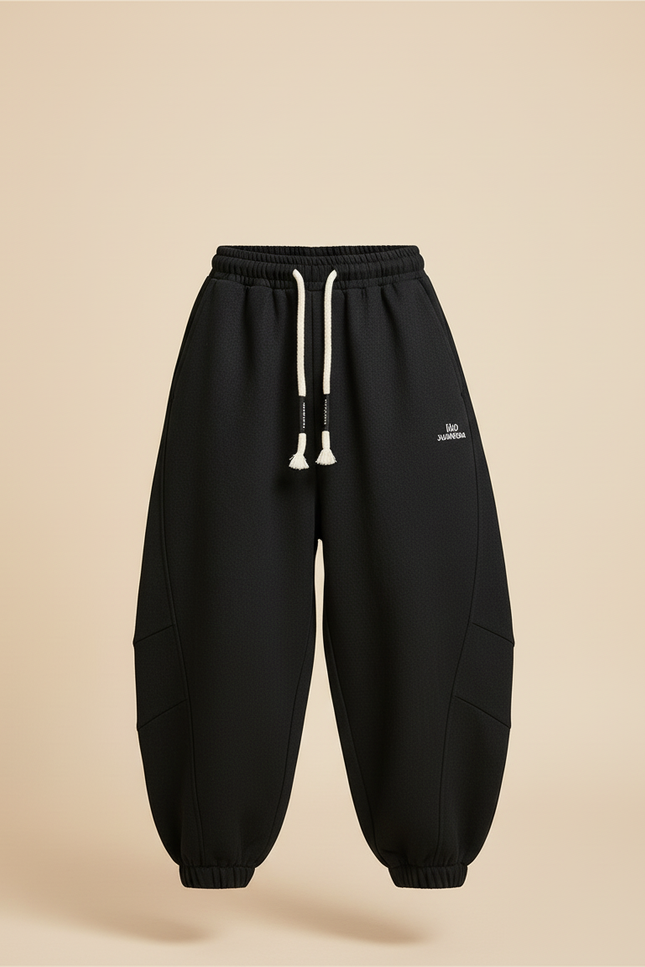 Pantalon Baggy Noir Ample Confortable Enfant - Molleton - vue 3