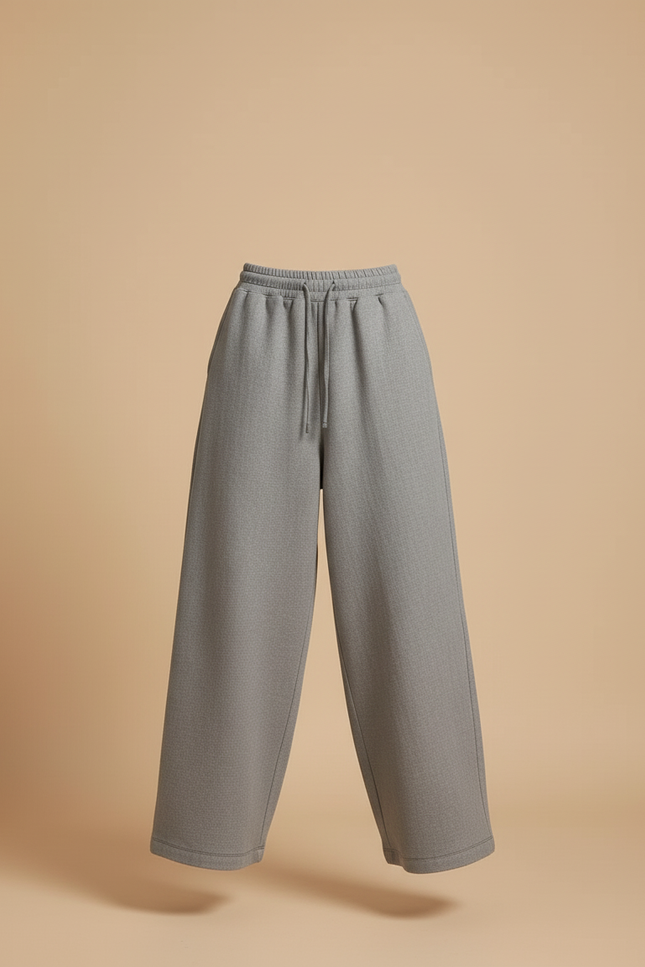 Pantalon Baggy Gris Ample Décontracté Coton Femme - Molleton - vue 3