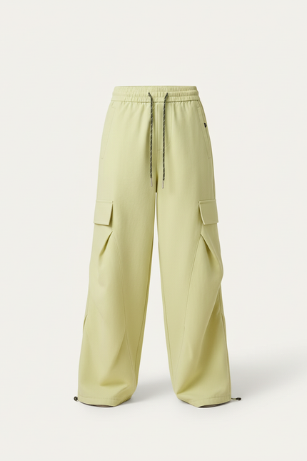 Pantalon Baggy Vert Clair Cargo Ample Femme - Gabardine - vue 3