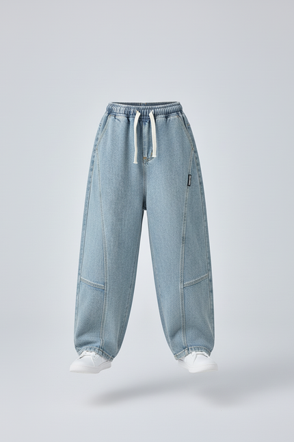 Pantalon Baggy Bleu Jean Ample Enfant Décontracté Garçon - vue 3