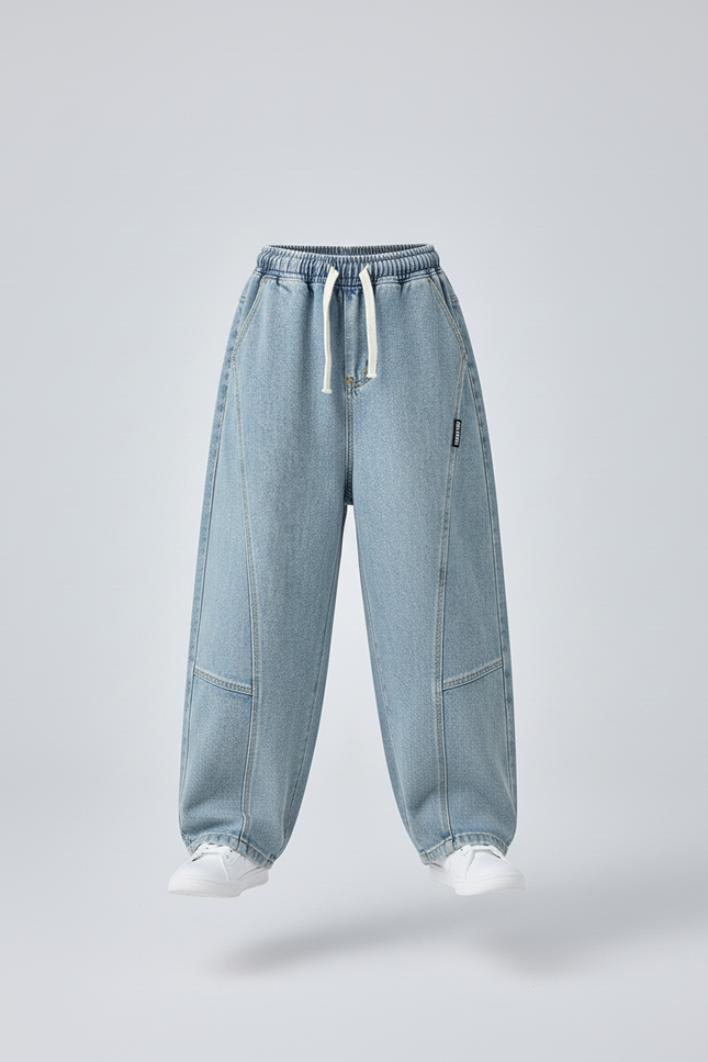 Pantalon Baggy Bleu Jean Ample Enfant Décontracté Garçon - vue 3