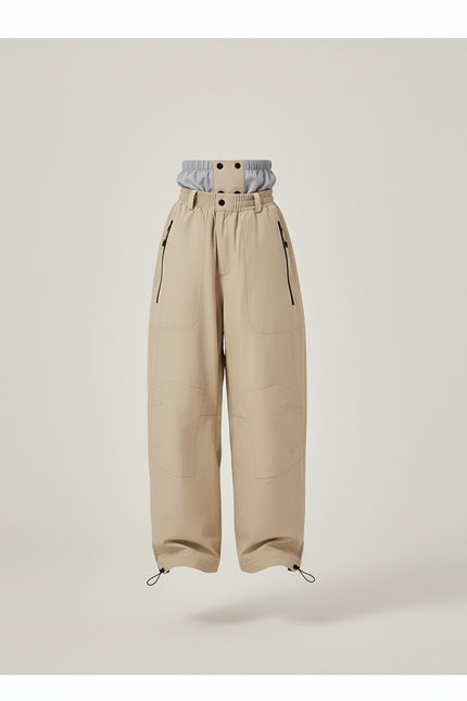 Pantalon Baggy Beige Ample Imperméable Enfant - Polyester - vue 3