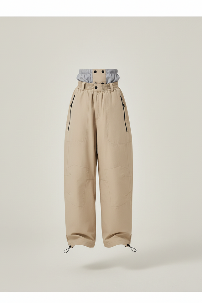 Pantalon Baggy Beige Ample Imperméable Enfant - Polyester - vue 3
