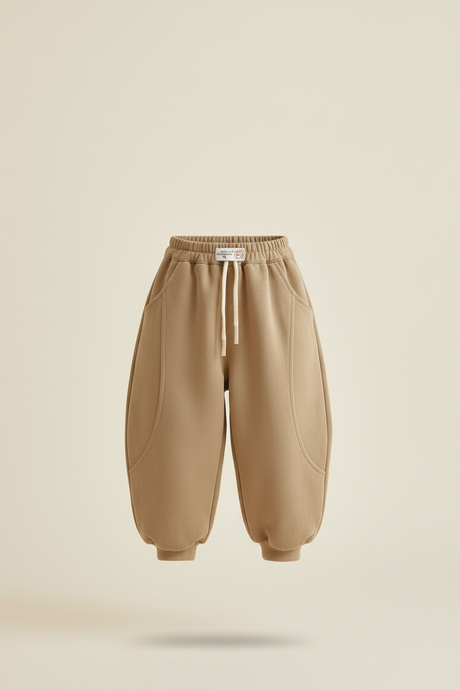 Pantalon Baggy Beige Ample Molletonné Décontracté Garçon - vue 3