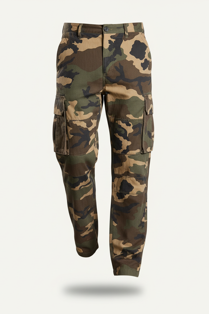 Pantalon Baggy Camouflage Coton Ample Cargo Homme - Multicolore - vue 3