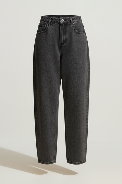 Pantalon Baggy Jean Gris Ample Décontracté Femme - vue 3