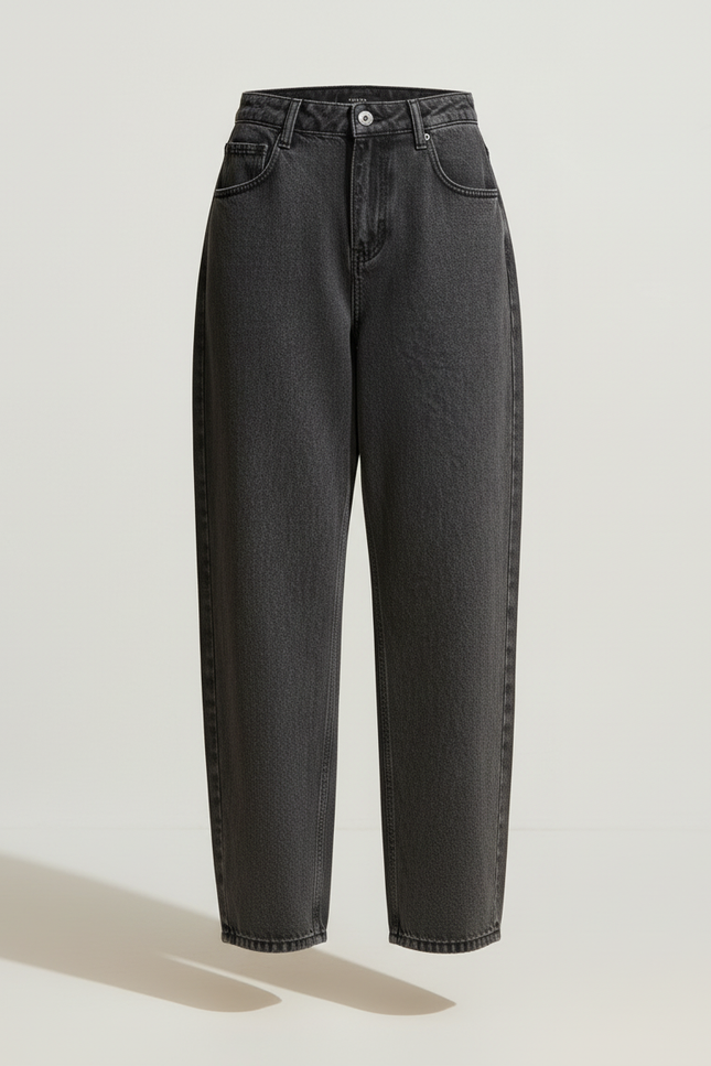 Pantalon Baggy Jean Gris Ample Décontracté Femme - vue 3