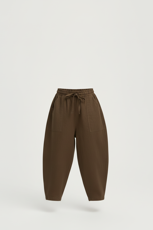 Pantalon Baggy Kaki Coton Lin Ample Décontracté - vue 3