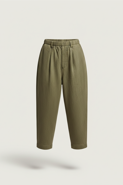Pantalon Baggy Vert Ample Décontracté Garçon Coton - Kaki Laine - vue 3