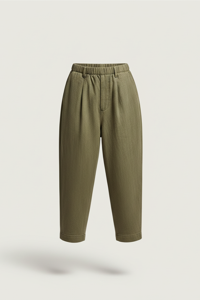 Pantalon Baggy Vert Ample Décontracté Garçon Coton - Kaki Laine - vue 3