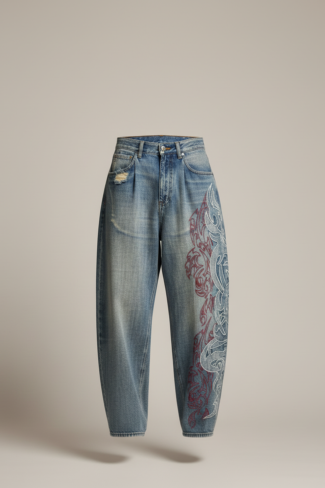 Pantalon Baggy Homme Americain - Bleu Jean - vue 3