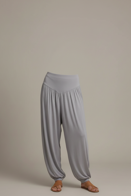Pantalon Baggy Gris Ample Fluide Confortable Femme - Viscose - vue 3