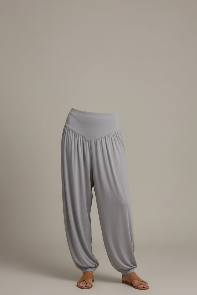 Pantalon Baggy Gris Ample Fluide Confortable Femme - Viscose - vue 3