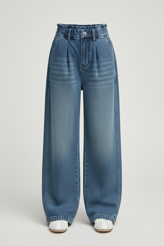 Pantalon Baggy Jean Bleu Large Ample Fille - vue 3