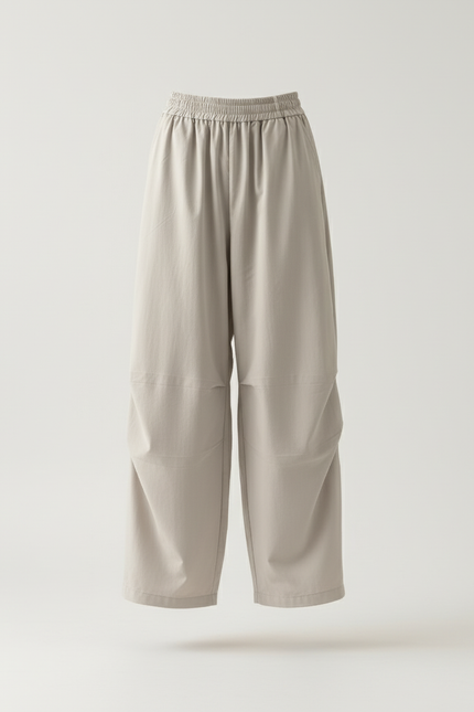 Pantalon Baggy Gris Ample Fluide Taille Haute - Polyester - vue 3