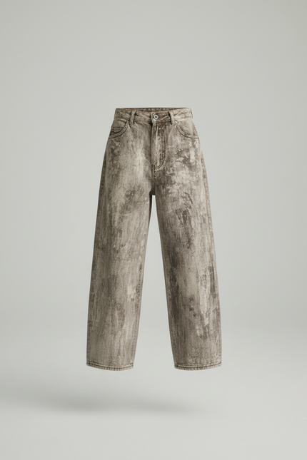 Pantalon Baggy Gris Délavé Ample Denim Enfant - Jean - vue 3