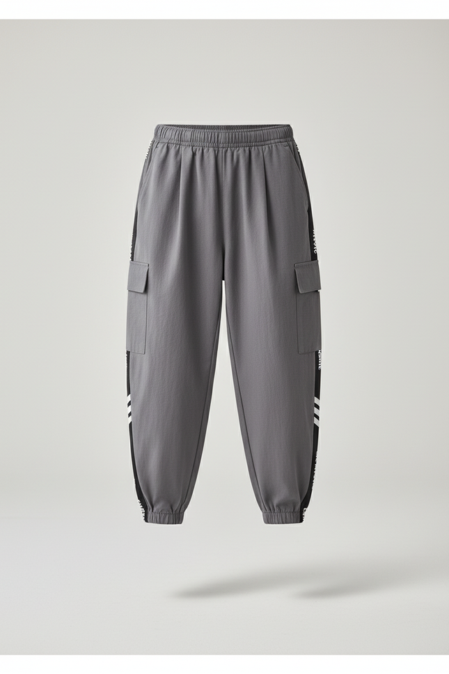 Pantalon Baggy Gris Cargo Sport Décontracté Enfant - Coton - vue 3
