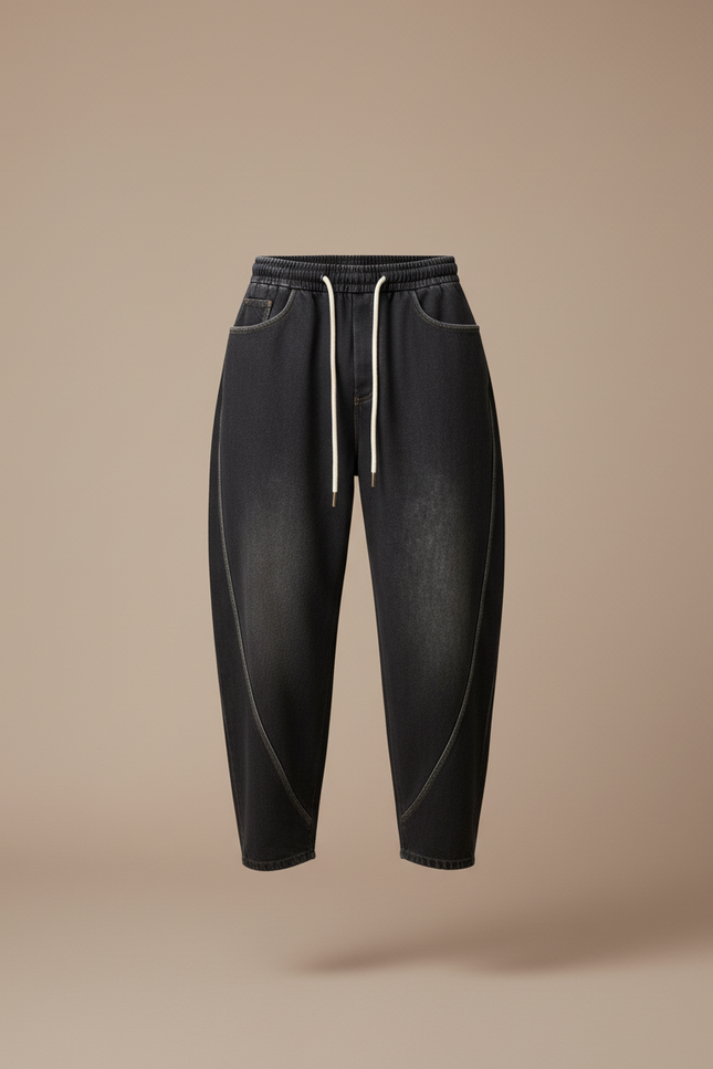 Pantalon Baggy Denim Gris Ample Décontracté Homme - Jean - vue 3