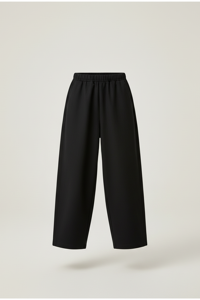 Pantalon Baggy Noir Ample Coton Élastique Garçon Sport - Molleton - vue 3