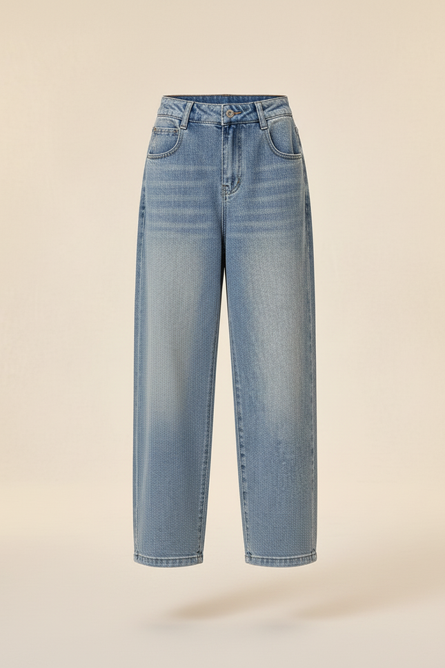 Pantalon Baggy Jean Denim Ample Décontracté Enfant - Bleu - vue 3