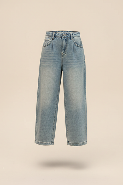 Pantalon Baggy Jean Denim Ample Streetwear Adolescente - Bleu - vue 3