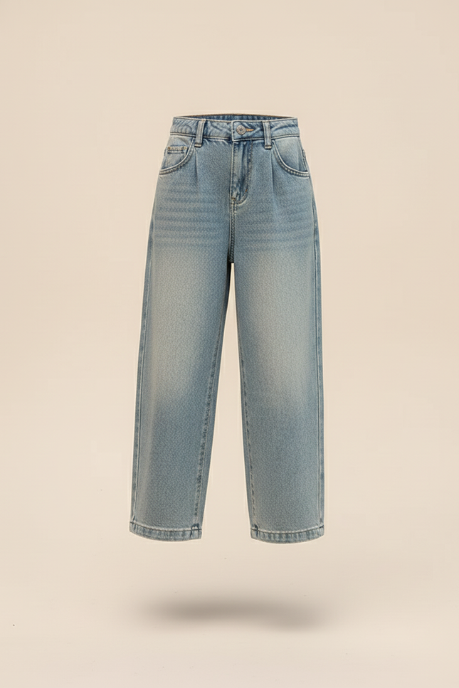 Pantalon Baggy Jean Denim Ample Streetwear Adolescente - Bleu - vue 3