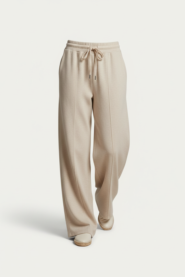 Pantalon Baggy Beige Cordon Ample Confortable Décontracté - Molleton - vue 3
