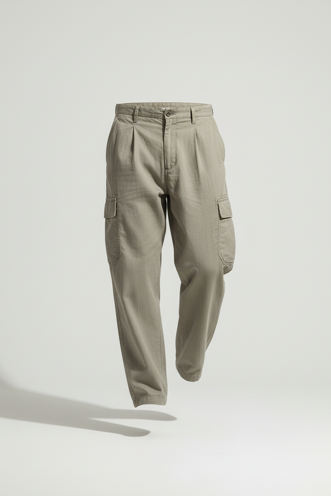 Pantalon Baggy Kaki Coton Cargo Ample Décontracté Homme - vue 3