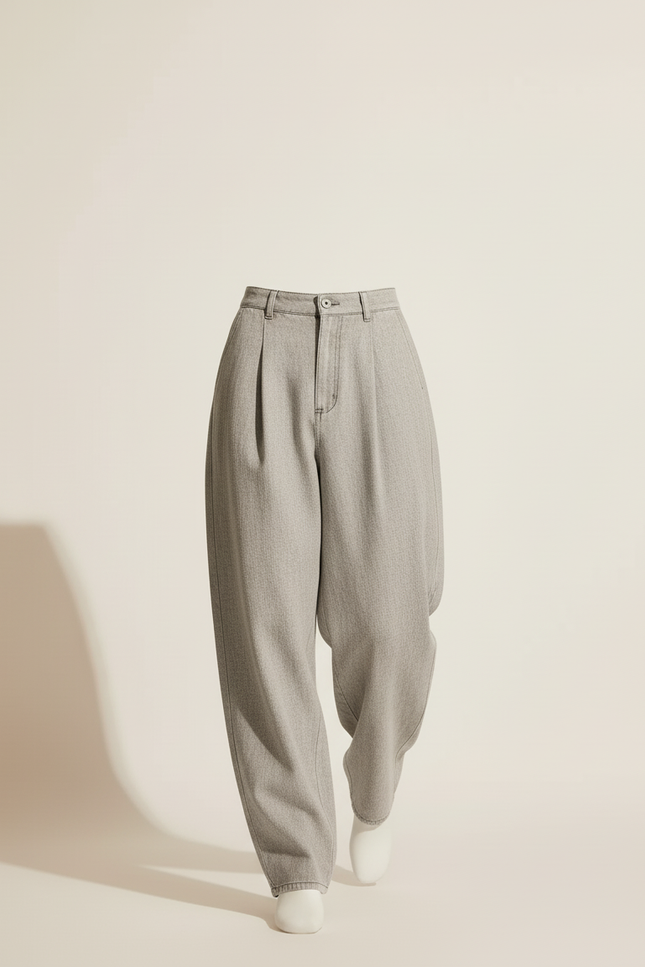 Pantalon Baggy Gris Ample Denim Taille Basse - Jean - vue 3
