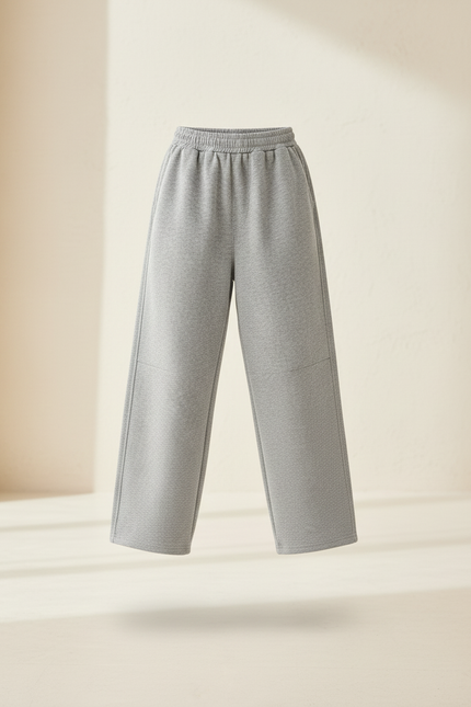 Pantalon Baggy Gris Coton Ample Confortable Enfant - Molleton - vue 3