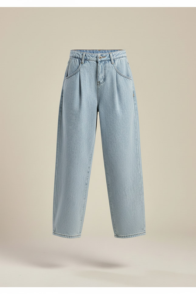 Pantalon Baggy Jean Bleu Clair Ample Fille - vue 3