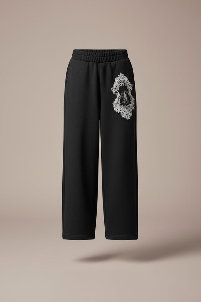 Pantalon Baggy Noir Ample Imprimé Décontracté Enfant - Molleton - vue 3