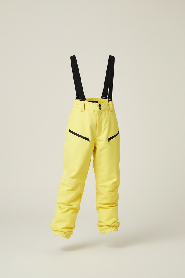 Pantalon Baggy Jaune Vif Imperméable Bretelles Enfant - Polyester - vue 3