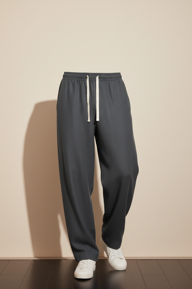 Pantalon Baggy Gris Anthracite Ample Décontracté Homme - Gabardine - vue 3