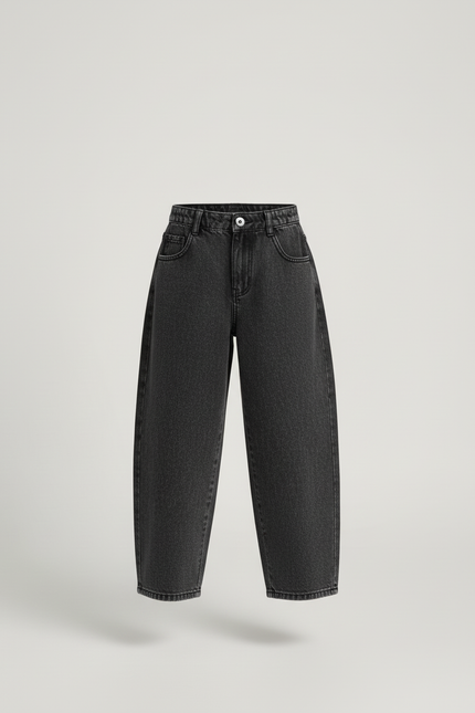 Pantalon Baggy Jean Denim Ample Gris Enfant - vue 3