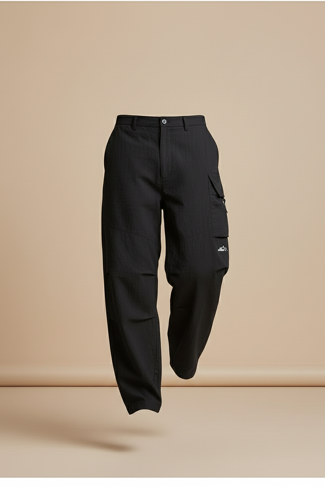 Pantalon Baggy Noir Cargo Ample Tactique Homme - Polyester - vue 3