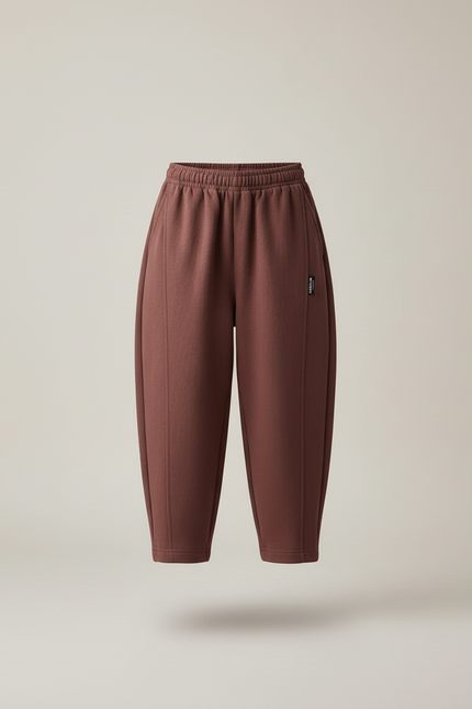 Pantalon Baggy Marron Ample Molletonné Élastiqué Enfant - vue 3