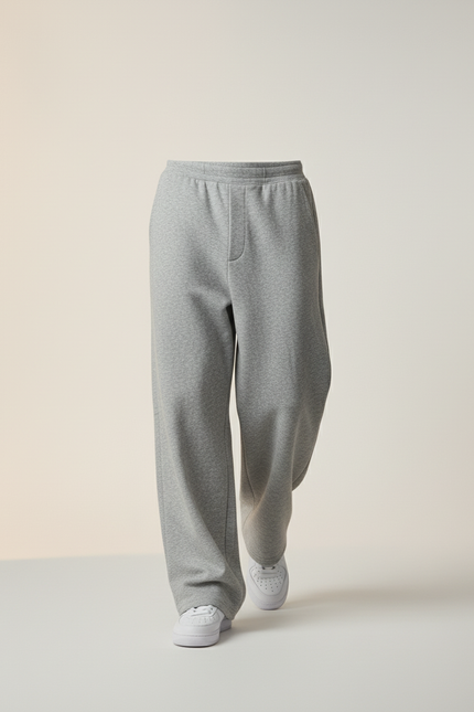 Pantalon Baggy Gris Ample Coton Molleton Confortable - vue 3