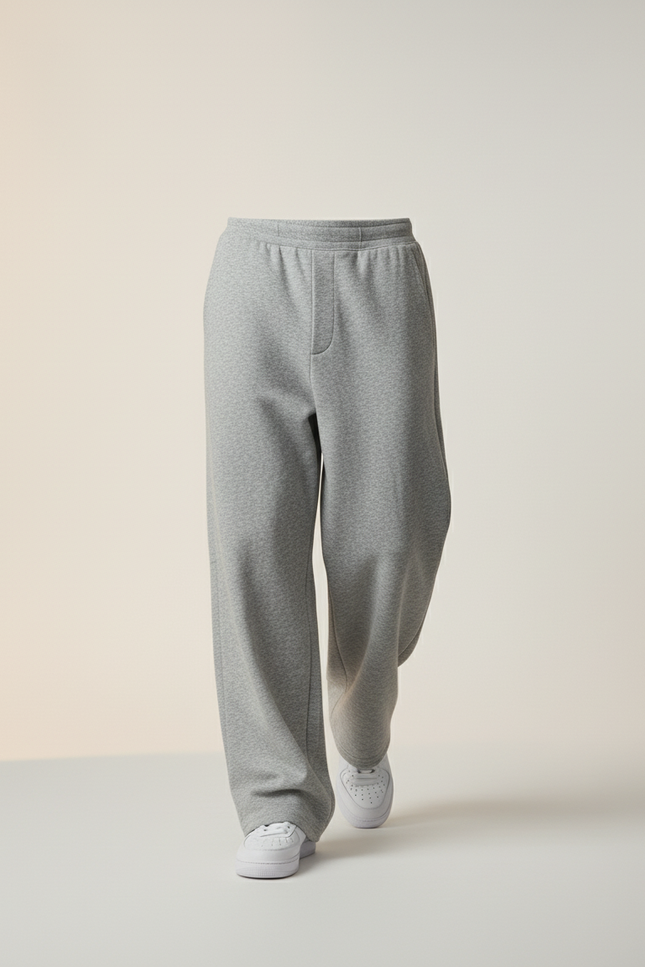 Pantalon Baggy Gris Ample Coton Molleton Confortable - vue 3