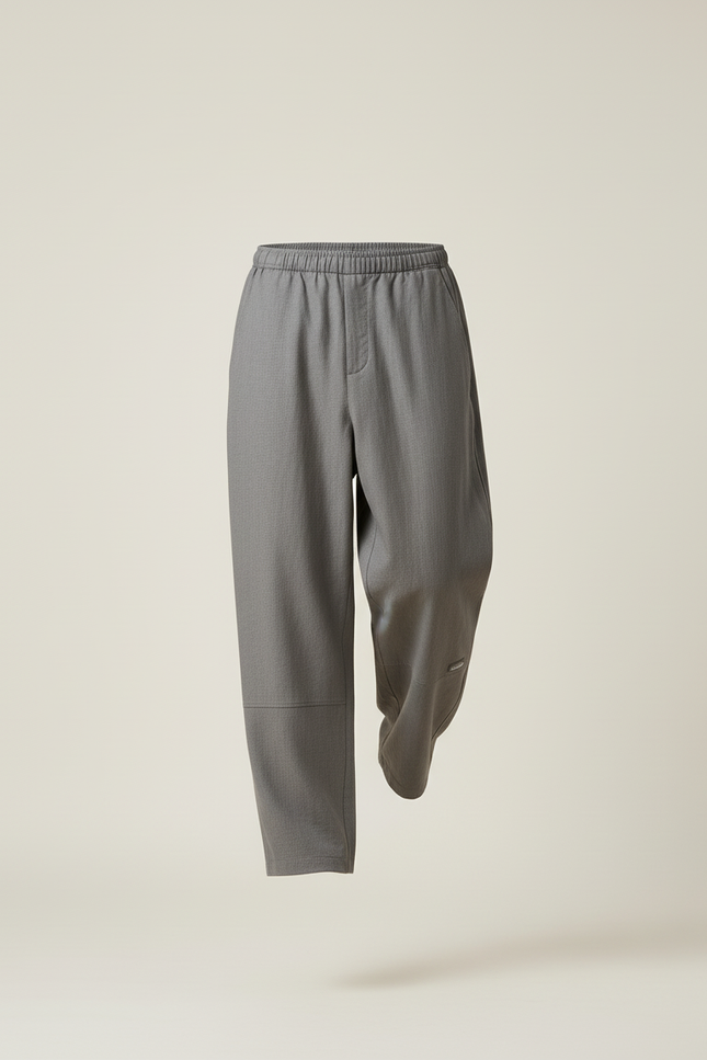 Pantalon Baggy Gris Droit Ample Décontracté Homme - Gabardine - vue 3