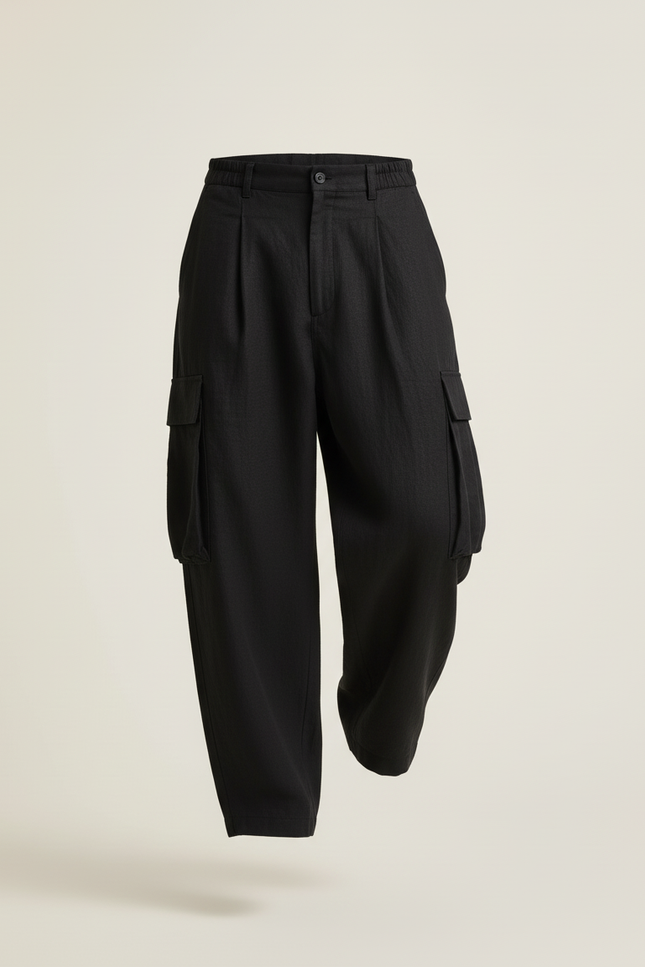 Pantalon Baggy Feae - Noir Lin - vue 3