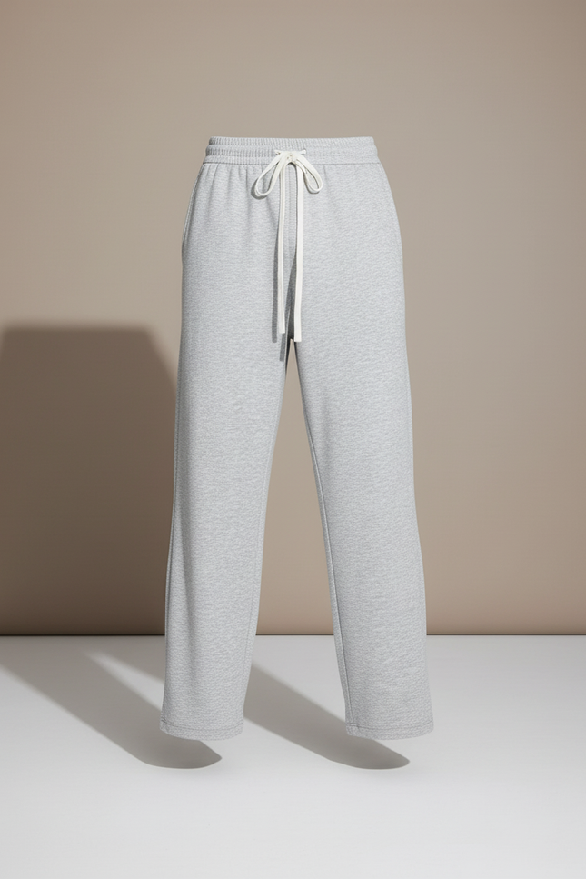 Pantalon Baggy Gris Ample Molleton Décontracté Cordon Homme - vue 3