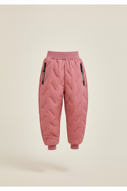 Pantalon Baggy Rose Matelassé Chaud Hiver Enfant - Polyester - vue 3