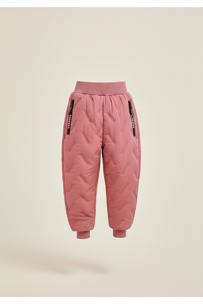 Pantalon Baggy Rose Matelassé Chaud Hiver Enfant - Polyester - vue 3