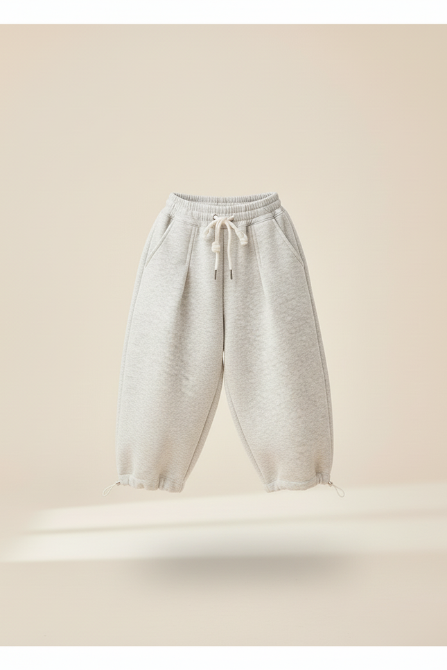 Pantalon Baggy Gris Molletonné Ample Enfant - vue 3
