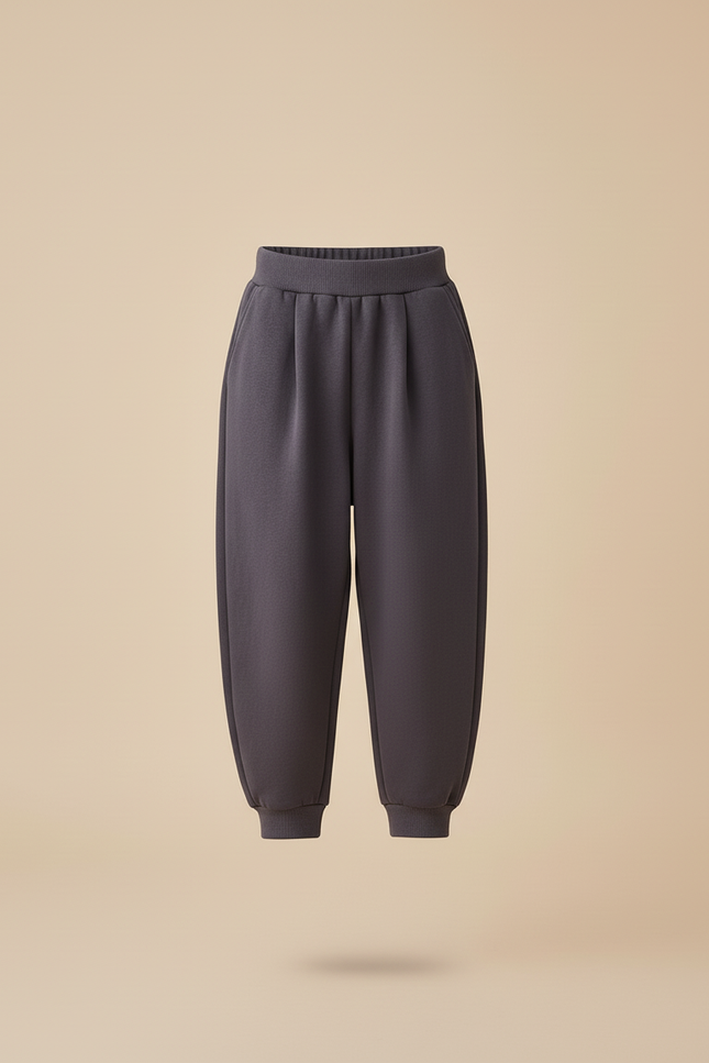 Pantalon Baggy Gris Foncé Molletonné Ample Confortable Enfant - vue 3