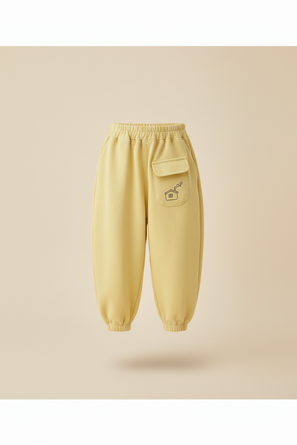 Pantalon Baggy Jaune Ample Molleton Maison Enfant - vue 3