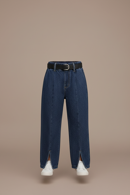 Pantalon Baggy Jean Bleu Fille Ample Décontracté - vue 3