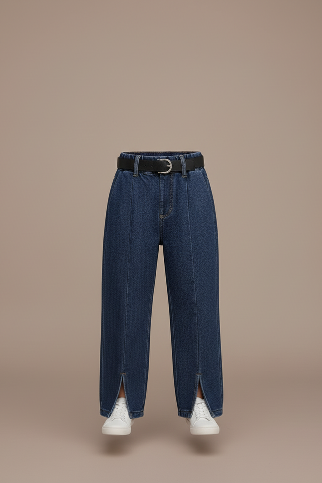 Pantalon Baggy Jean Bleu Fille Ample Décontracté - vue 3