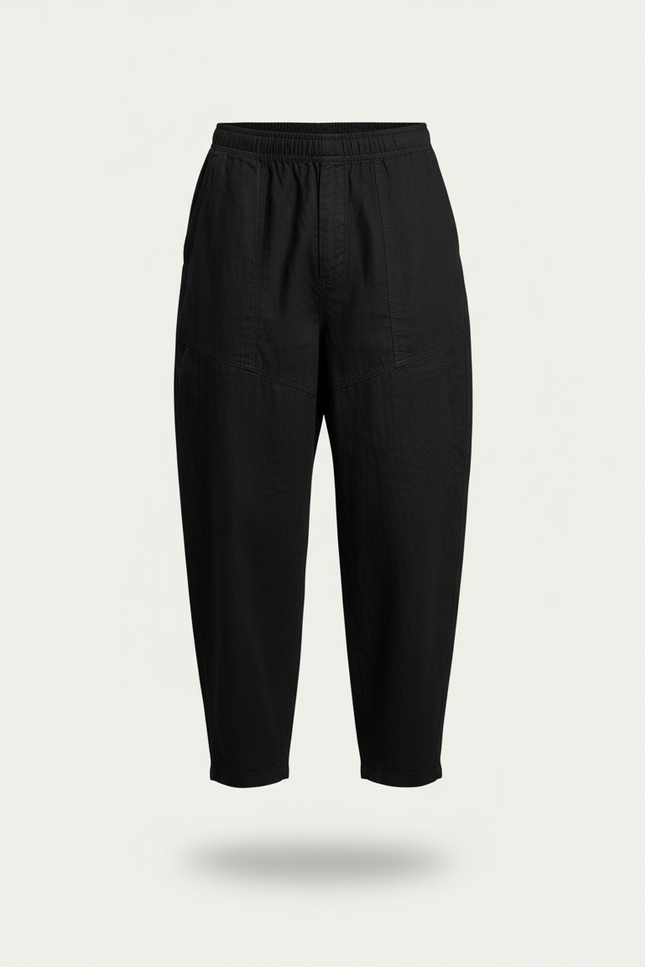 Pantalon Baggy Coton - Noir Lin - vue 3